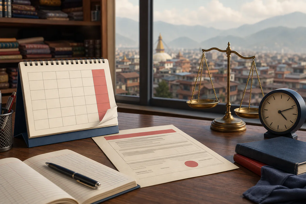 Tax notice, filing calendar and justice scales representing a small-taxpayer deadline challenge