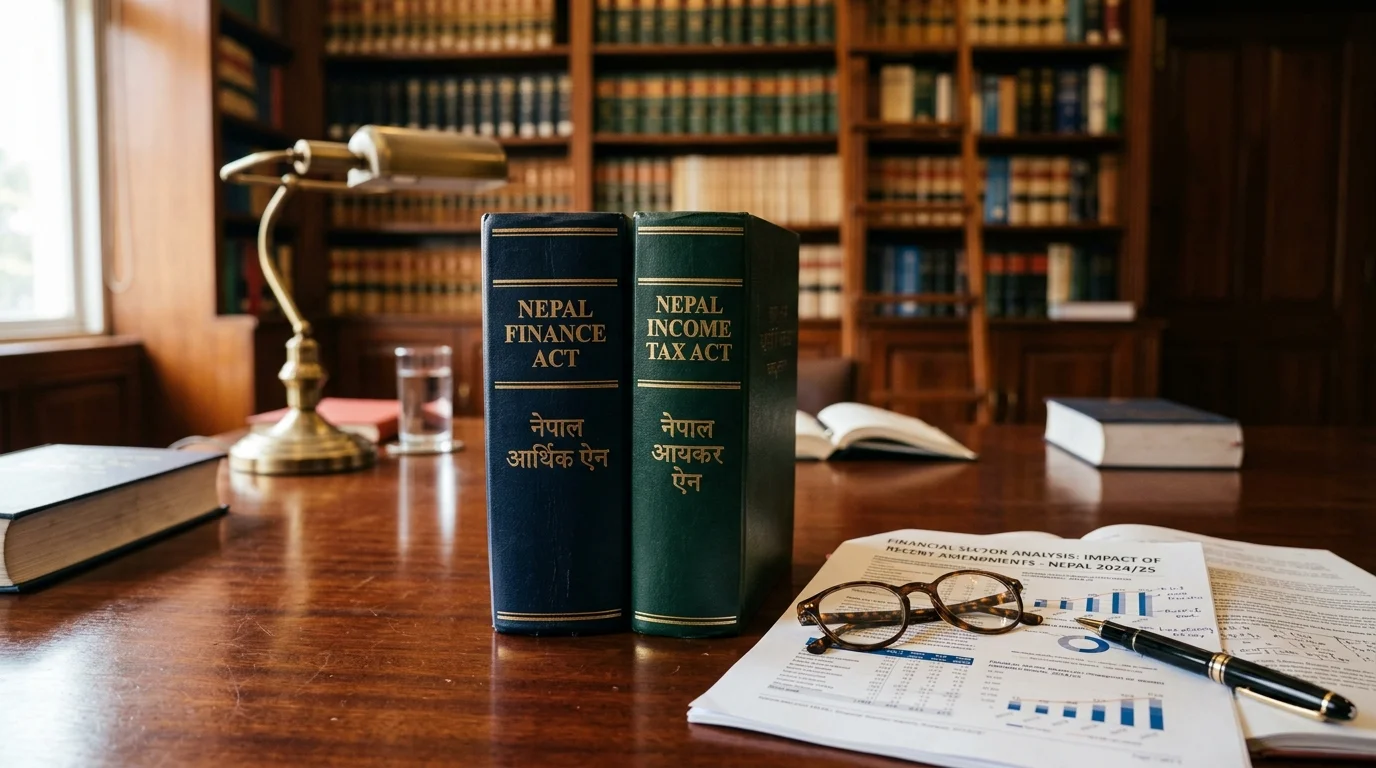 Nepal Finance Act and Income Tax Act legal reference volumes with analysis reports