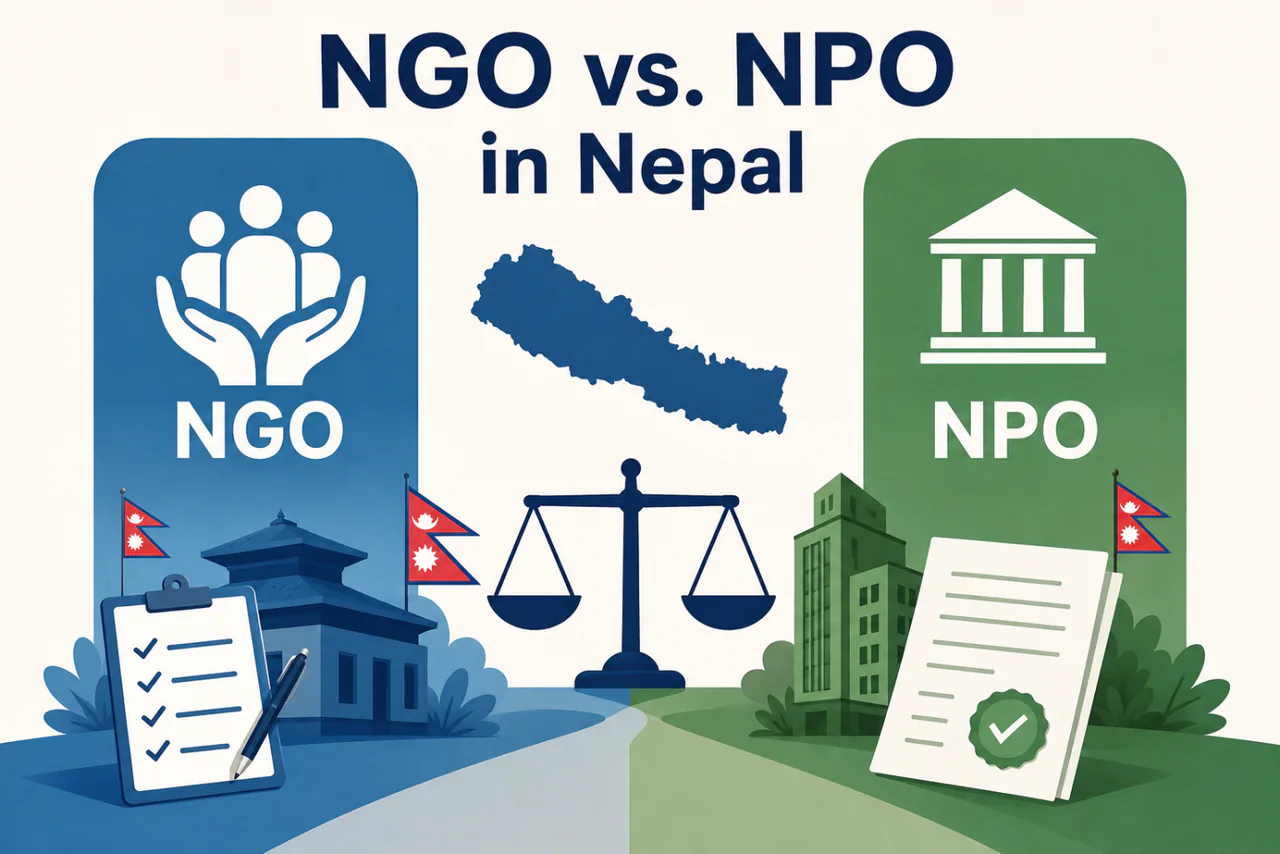 NGO and NPO legal structures compared in Nepal