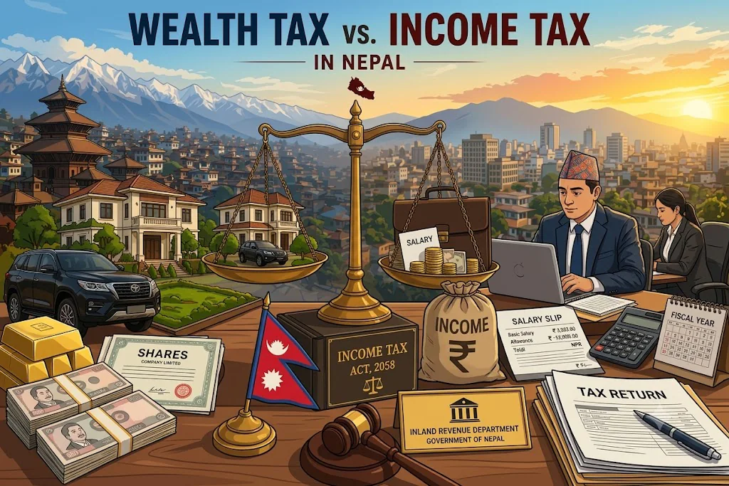 Wealth tax and income tax compared in Nepal