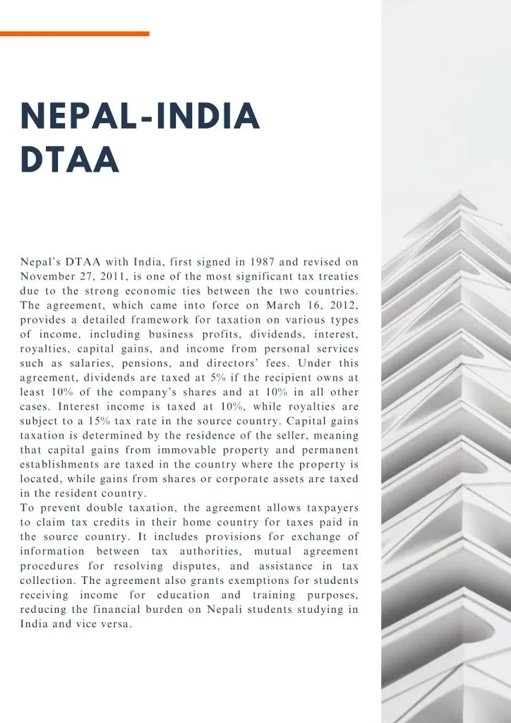 Nepal Double Taxation Agreements (DTAA): Treaty Guide &mdash; S & S Jurists